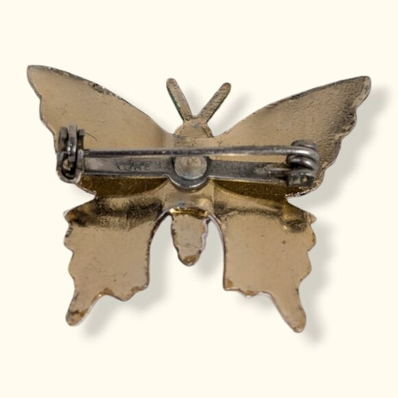 (2/$20) Vintage Sugared Butterfly Brooch - Picture 5 of 6